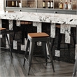 Afuera Living Indoor/Outdoor Backless Counter Stool with Poly Seat in Black/Teak