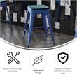 Afuera Living Backless Counter Stool with Poly Seat in Blue/Teal-Blue