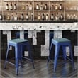 Afuera Living Backless Counter Stool with Poly Seat in Blue/Teal-Blue