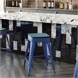 Afuera Living Backless Counter Stool with Poly Seat in Blue/Teal-Blue