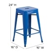 Afuera Living Backless Counter Stool with Poly Seat in Blue/Teal-Blue