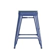 Afuera Living Backless Counter Stool with Poly Seat in Blue/Teal-Blue
