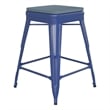 Afuera Living Backless Counter Stool with Poly Seat in Blue/Teal-Blue
