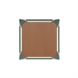 Afuera Living Indoor/Outdoor Backless Counter Stool with Poly Seat in Green/Teak