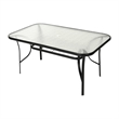 Afuera Living 7 Pc Outdoor Patio Dining Set with Glass Table & 6 Chairs in Red