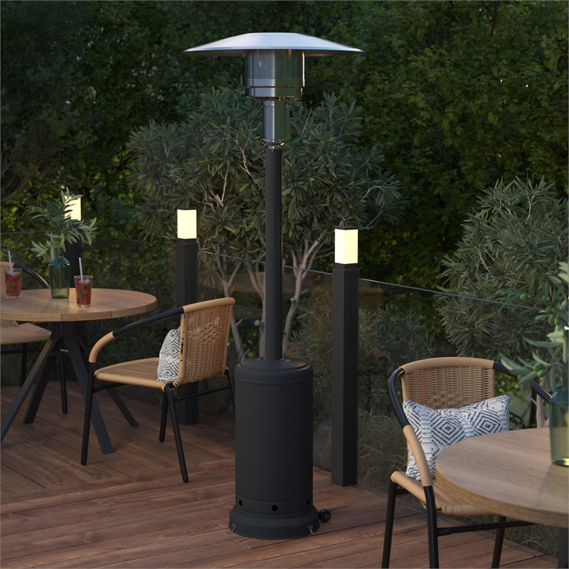 Afuera Living Outdoor Black 7.5 Feet Round Steel 40 000 BTU Patio Heater