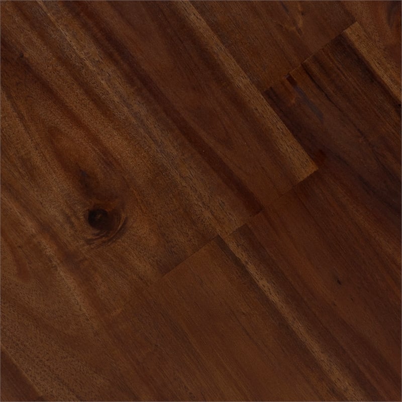 Afuera Living Indoor/Outdoor Natural Boho Rattan Rope Table with Acacia Wood Top