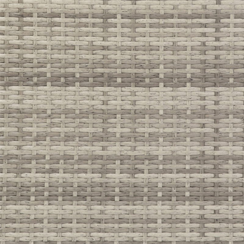 Afuera Living Wicker Rattan Patio Bar Counter Table with Two Shelves in Gray