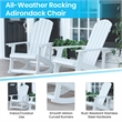 Afuera Living Set of 4 Resin Adirondack Rocking Chairs with 1 Side Table - White
