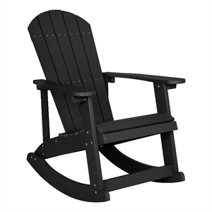 Afuera Living Indoor/Outdoor Adirondack Resin Wood Rocking Chair - Gray