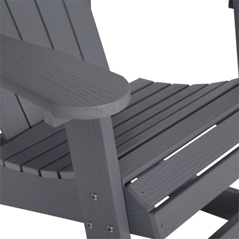 Afuera Living Indoor/Outdoor Adirondack Resin Wood Rocking Chair - Black