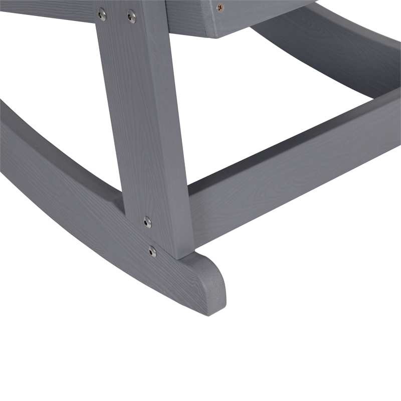 Afuera Living Indoor/Outdoor Adirondack Resin Wood Rocking Chair - Black