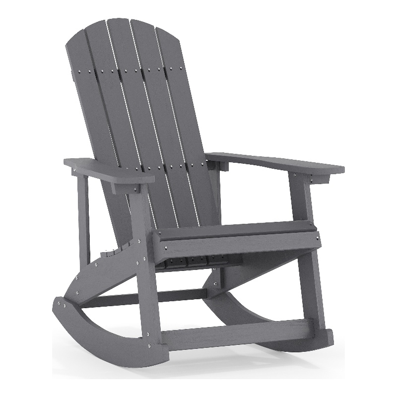 Afuera Living Indoor/Outdoor Adirondack Resin Wood Rocking Chair - Black