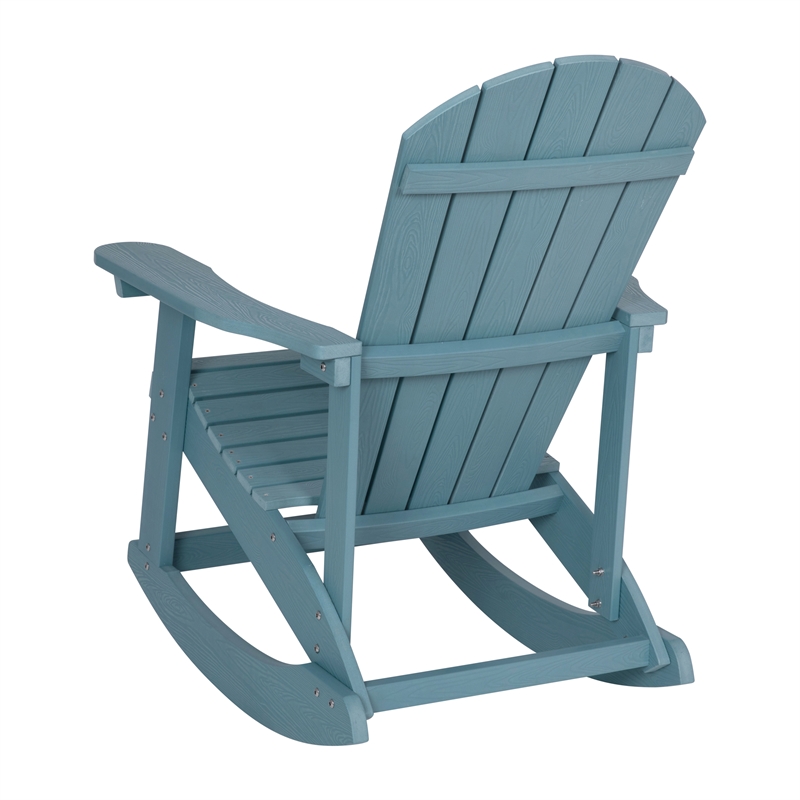 Afuera Living Indoor/Outdoor Adirondack Resin Wood Rocking Chair - Sea Foam