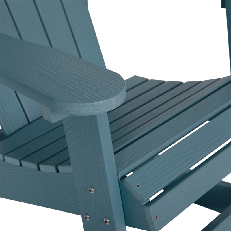 Afuera Living Indoor/Outdoor Adirondack Resin Wood Rocking Chair - Sea Foam