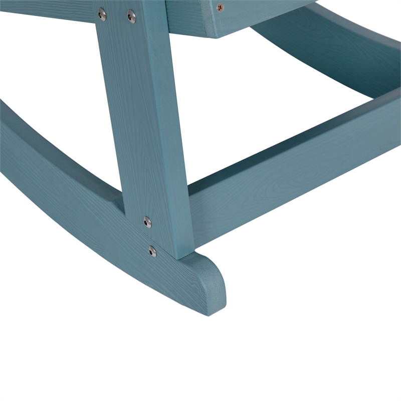 Afuera Living Indoor/Outdoor Adirondack Resin Wood Rocking Chair - Sea Foam