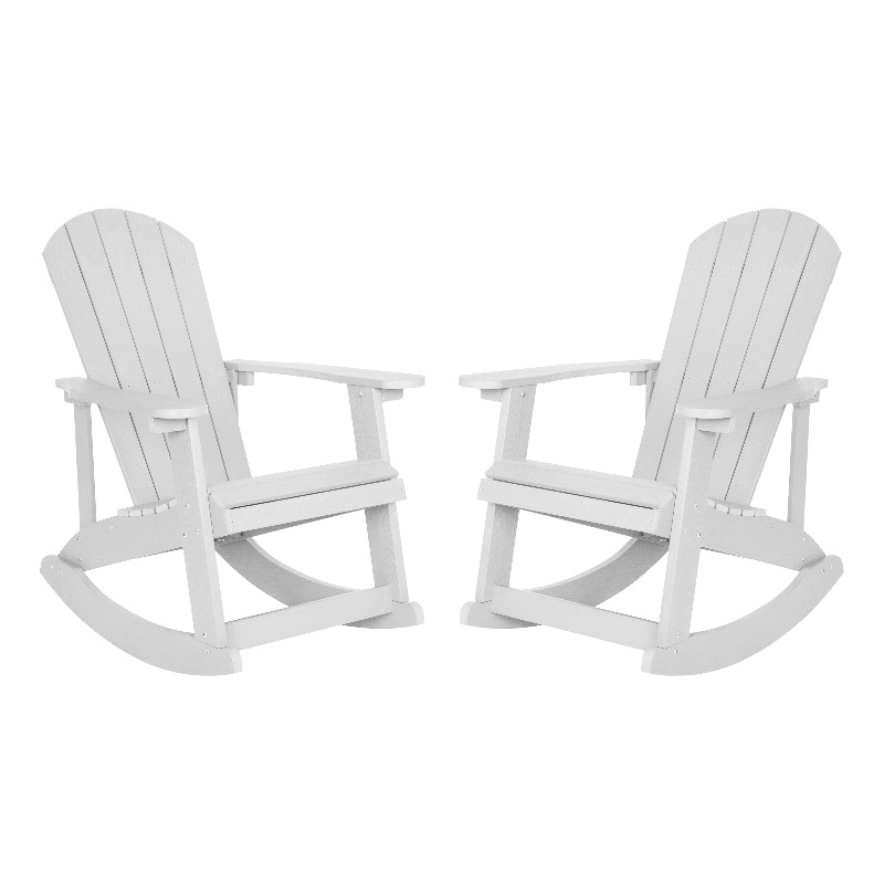 Afuera Living Indoor/Outdoor Adirondack Resin Rocking Chairs in Navy - 2 Pack