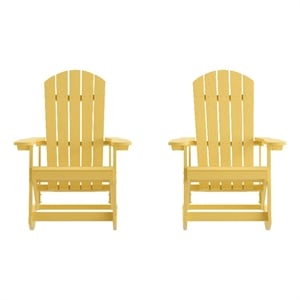 Afuera Living Indoor/Outdoor Adirondack Resin Rocking Chairs in White - 2 Pack