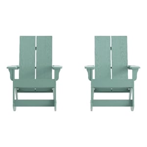 Afuera Living 2-Slat Adirondack Resin Rockers in Sea Foam-Set of 2