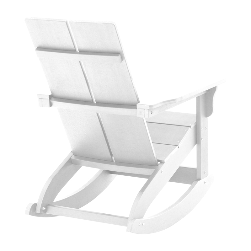 Afuera Living 2-Slat Adirondack Resin Rocking Chair for Indoor/Outdoor - White