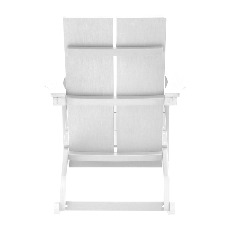 Afuera Living 2-Slat Adirondack Resin Rocking Chair for Indoor/Outdoor - White