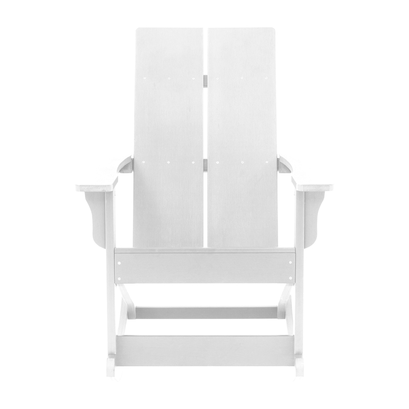 Afuera Living 2-Slat Adirondack Resin Rocking Chair for Indoor/Outdoor - White