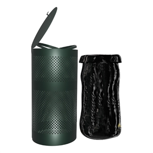 Afuera Living 11.5 Gal Steel Freestanding/Mountable Pet Waste Trash Can with Lid