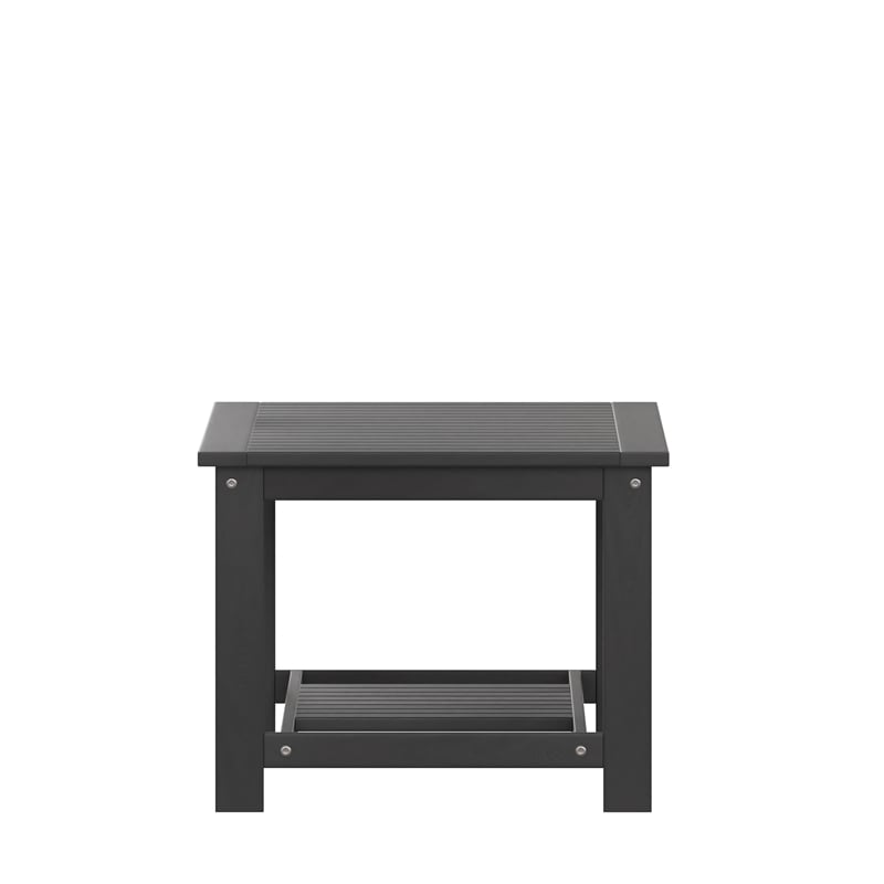 Afuera Living Indoor/Outdoor Poly Resin 2-Tier Adirondack Coffee Table in Black