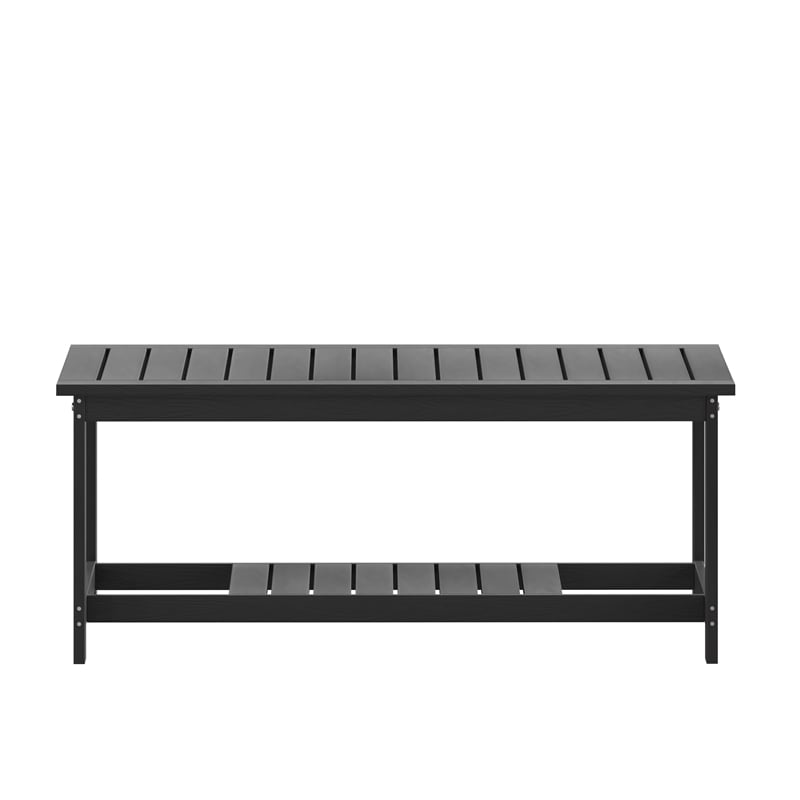 Afuera Living Indoor/Outdoor Poly Resin 2-Tier Adirondack Coffee Table in Black