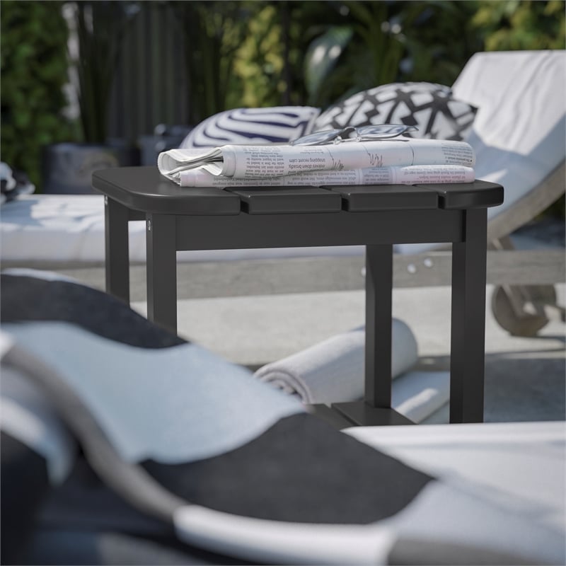 Afuera Living All-Weather Adirondack Patio Side Table in Black