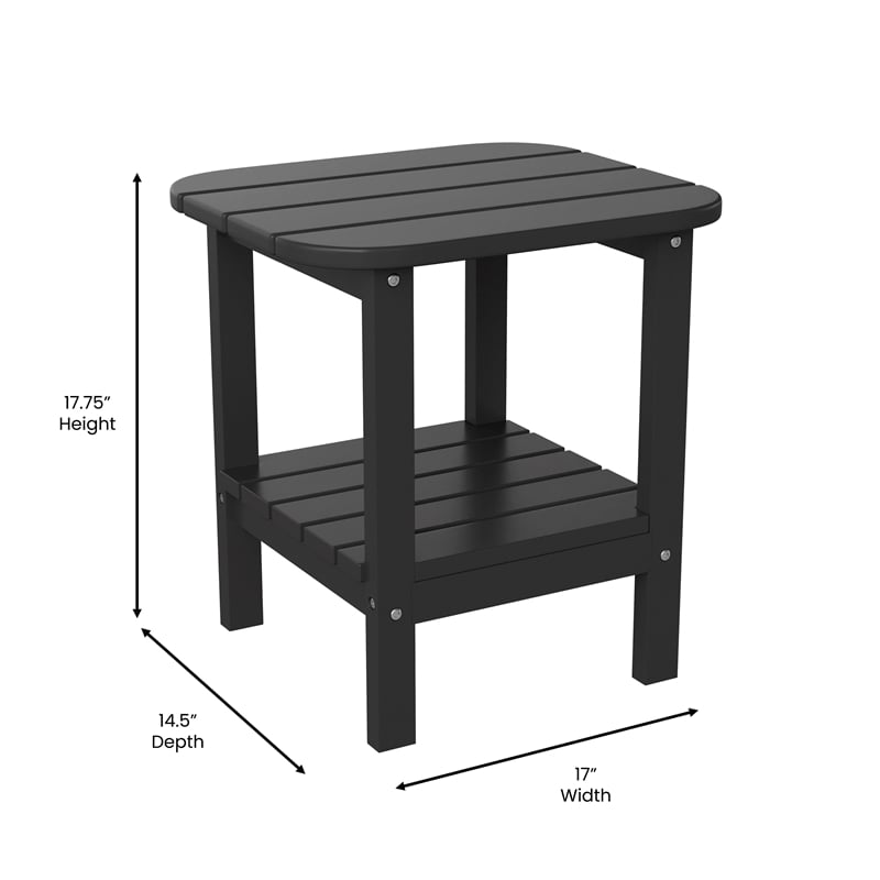 Afuera Living All-Weather Adirondack Patio Side Table in Black