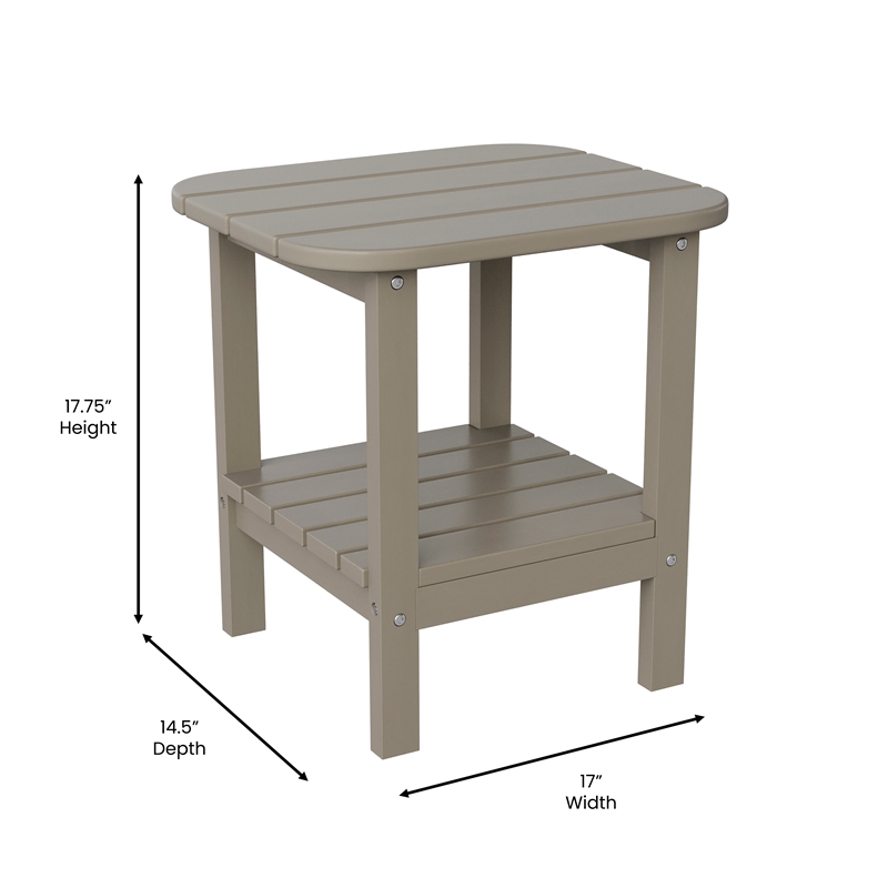 Afuera Living All-Weather Adirondack Patio Side Table in Brown
