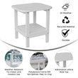 Afuera Living All-Weather Adirondack Patio Side Table in White