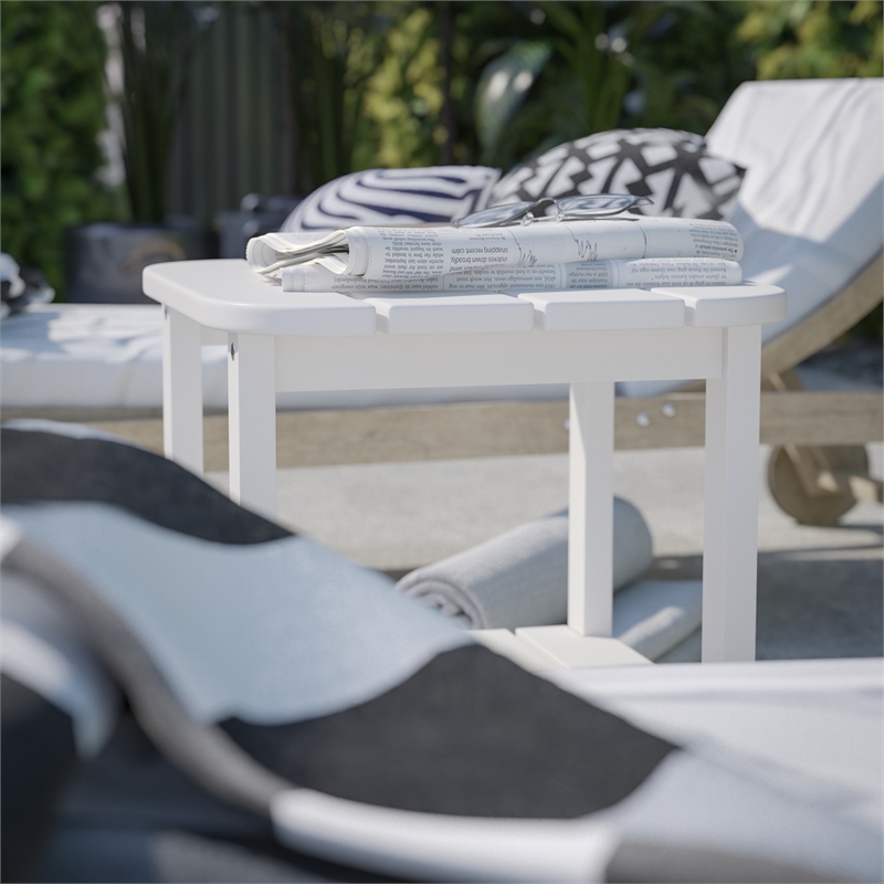 Afuera Living All-Weather Adirondack Patio Side Table in White