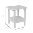 Afuera Living All-Weather Adirondack Patio Side Table in White