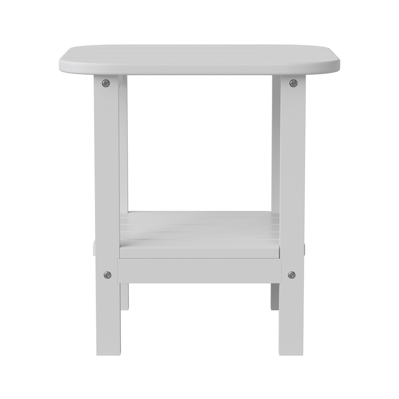 Afuera Living All-Weather Adirondack Patio Side Table in White