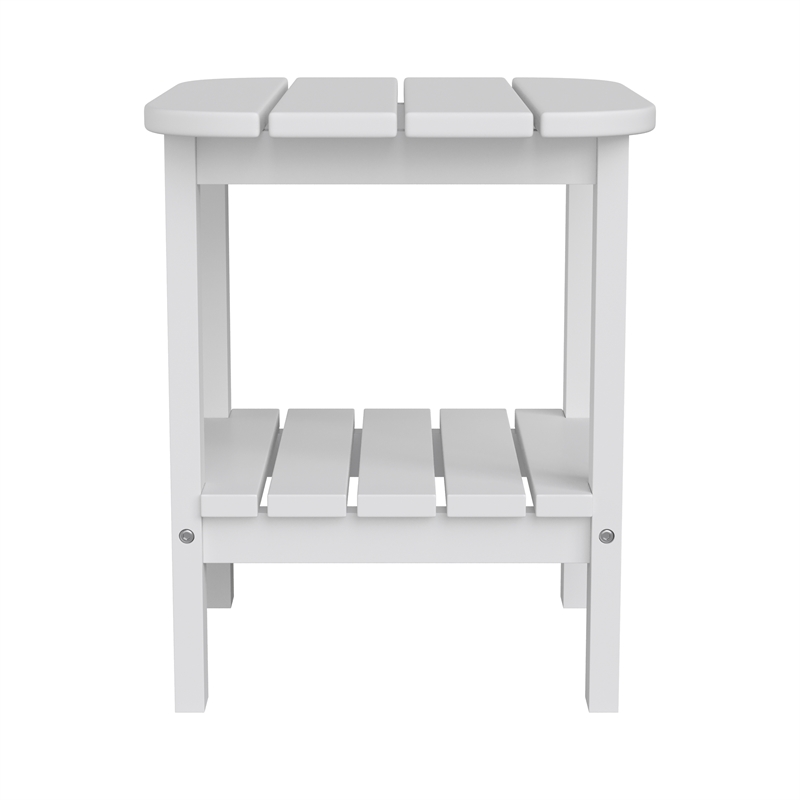 Afuera Living All-Weather Adirondack Patio Side Table in White