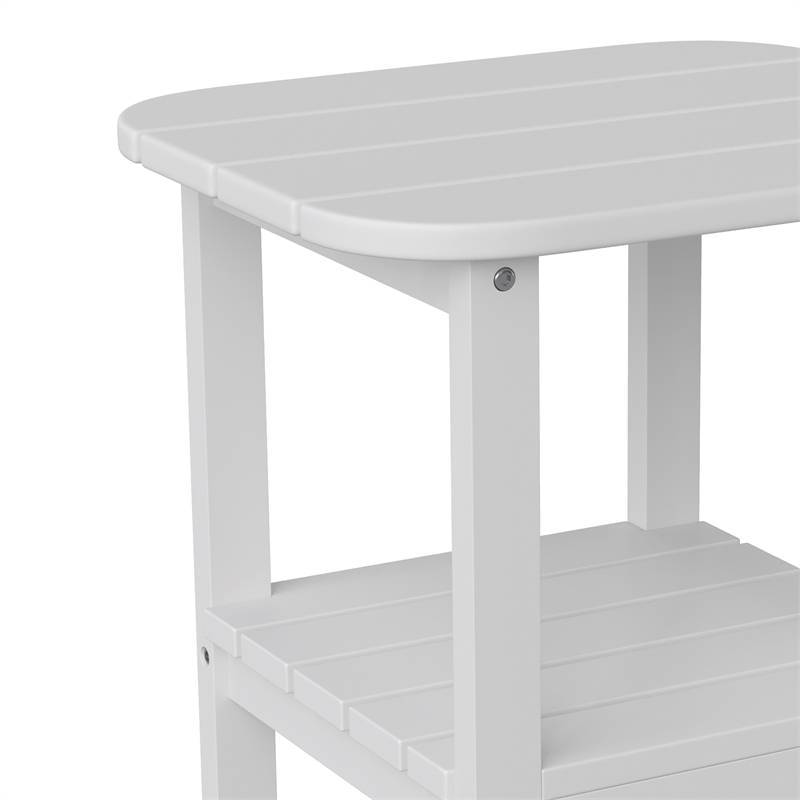 Afuera Living All-Weather Adirondack Patio Side Table in White
