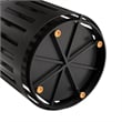 Afuera Living Outdoor Slatted Steel 37 Gallon Trash Can with Inner Bin in Black