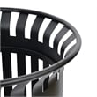 Afuera Living Outdoor Slatted Steel 37 Gallon Trash Can with Inner Bin in Black