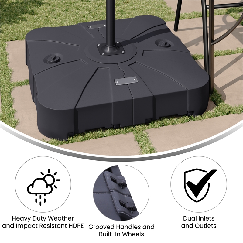 Afuera Living Universal Cantilever Umbrella Base with Grooved Handles & Wheels