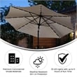 Afuera Living 9 FT 32 LED Light Solar Umbrella with Crank & Tilt Function in Tan