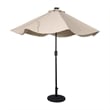 Afuera Living 9 FT 32 LED Light Solar Umbrella with Crank & Tilt Function in Tan