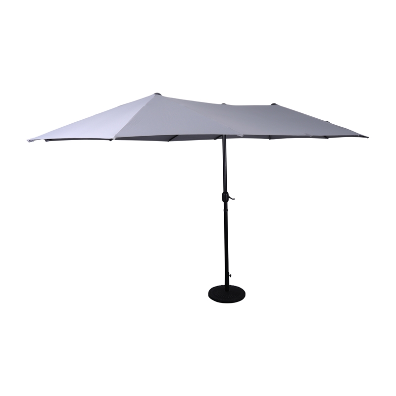 Afuera Living 15' Triple Head Patio Umbrella with Crank & Easy Lift Function