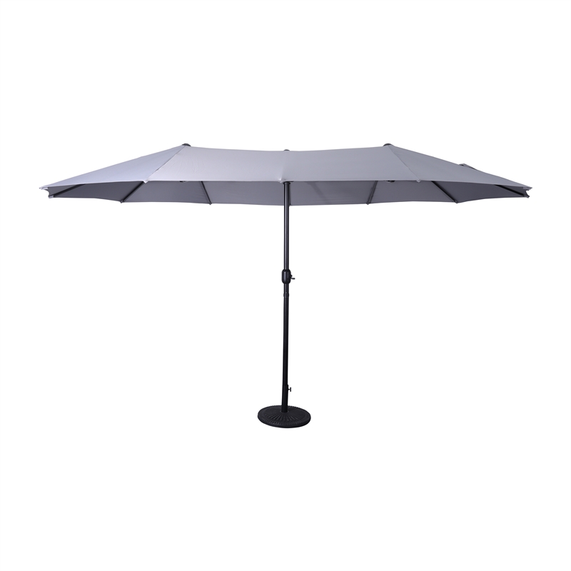 Afuera Living 15' Triple Head Patio Umbrella with Crank & Easy Lift Function