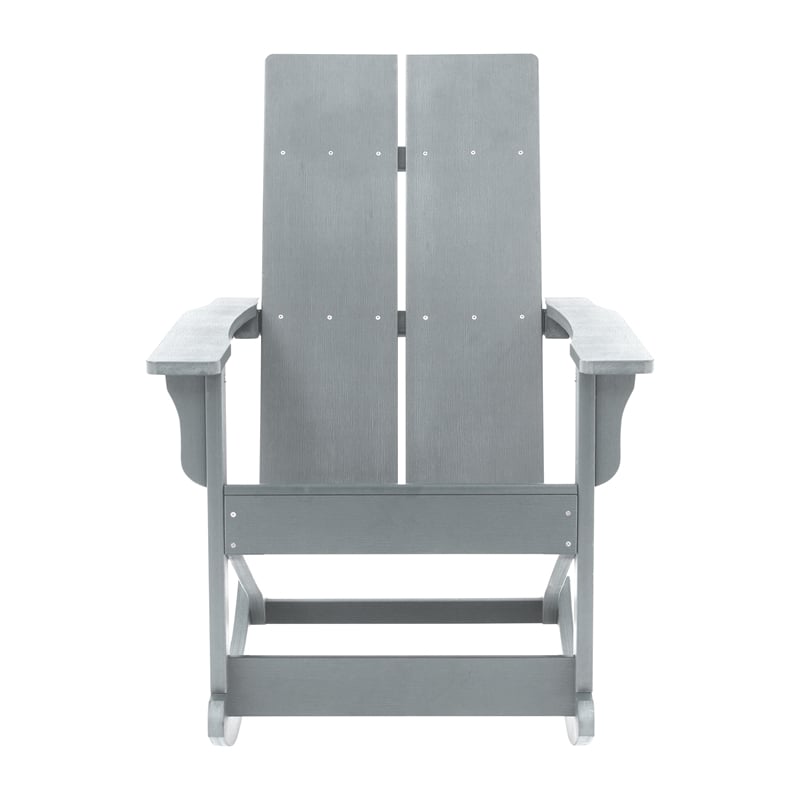 Afuera Living Indoor/Outdoor 2-Slat Adirondack Resin Rockers in Gray - Set of 2
