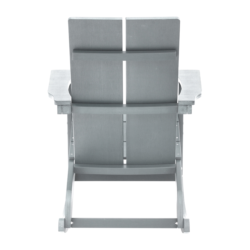 Afuera Living 2-Slat Adirondack Resin Rocking Chair for Indoor/Outdoor in Gray