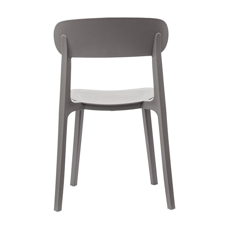 Afuera Living All-Weather Gray Resin Patio Stack Chair with Contoured Backrest