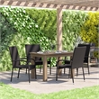Afuera Living Stacking Steel Framed Black Wicker Dining Armchairs - 4 Pack