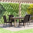 Afuera Living Stacking Steel Framed Espresso Wicker Dining Armchairs - 4 Pack